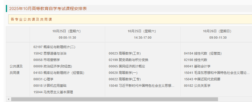 2025年10月重慶自考報名時間